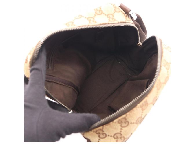 Borsa a Spalla Gucci GG Canvas Marrone Beige - vista 3