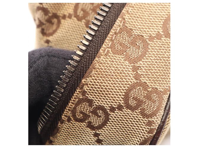 Borsa a Spalla Gucci GG Canvas Marrone Beige - vista 5