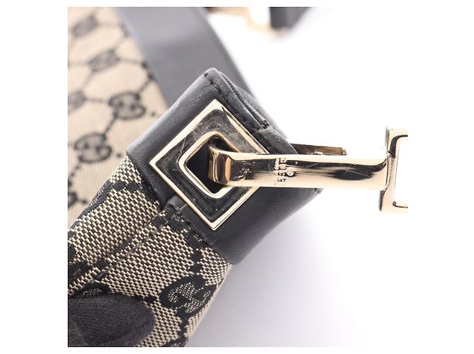 Borsa a Spalla Gucci GG Canvas Nero Beige - vista 12
