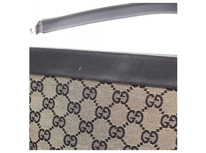 Borsa a Spalla Gucci GG Canvas Nero Beige - vista 7