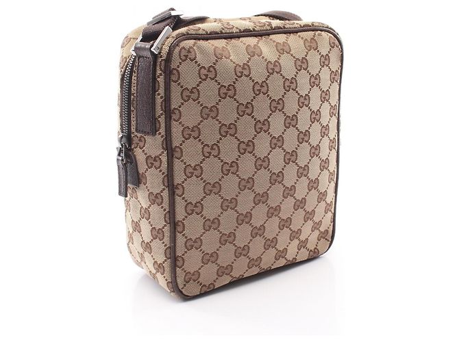 Borsa a Spalla Gucci GG Canvas Marrone Beige - vista 2