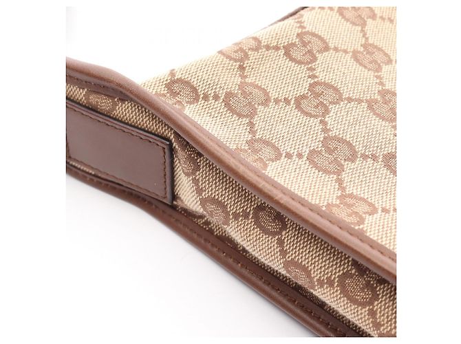 Borsa a tracolla Gucci in tela GG e pelle Marrone Beige - vista 10