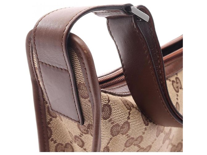 Borsa a tracolla Gucci in tela GG e pelle Marrone Beige - vista 11