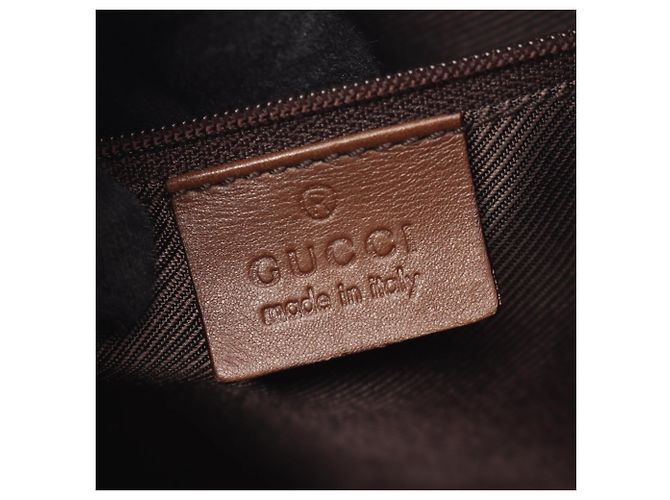 Borsa a tracolla Gucci in tela GG e pelle Marrone Beige - vista 4