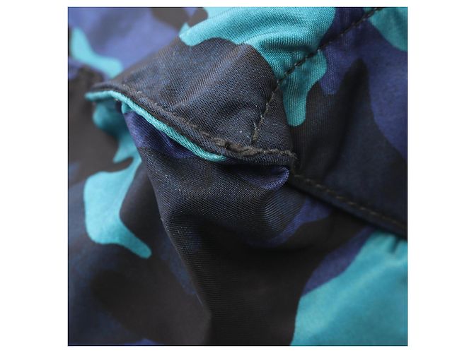 Borsa Tote 2-Way Prada Triangle Logo Camouflage Nero Blu Multicolore - vista 5