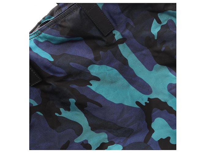 Borsa Tote 2-Way Prada Triangle Logo Camouflage Nero Blu Multicolore - vista 7