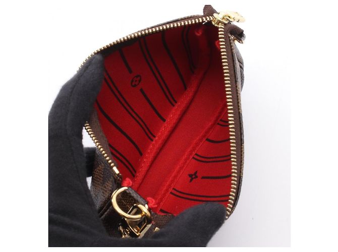 Louis Vuitton Mini Pochette Accessoires Marrone Rosso - vista 3