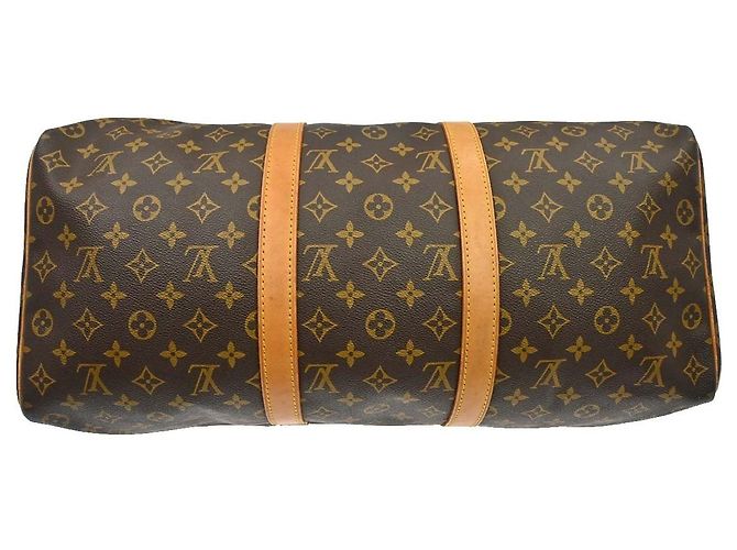 Borsa Keepall Louis Vuitton Monogram Canvas 50 Marrone - vista 7