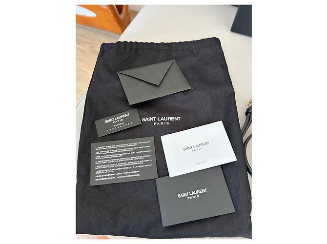 Borsa a tracolla Saint Laurent in pelle nera e scamosciato Nero - vista 13