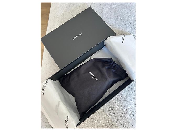 Borsa a tracolla Saint Laurent in pelle nera e scamosciato Nero - vista 18