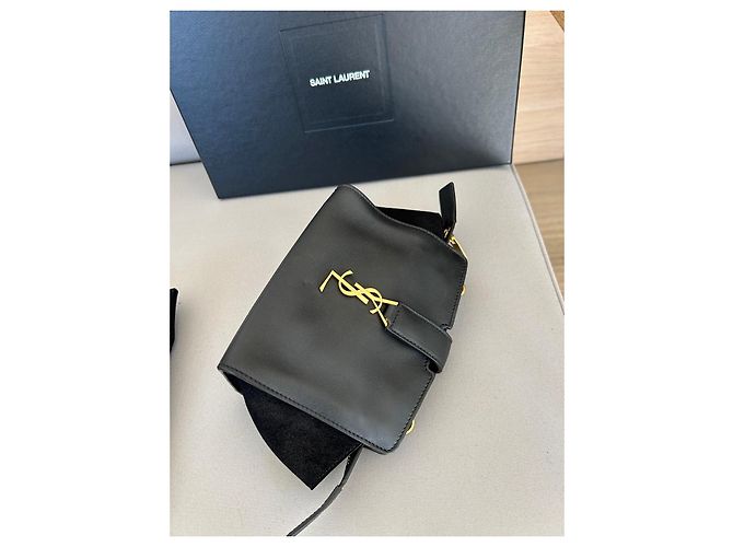 Borsa a tracolla Saint Laurent in pelle nera e scamosciato Nero - vista 4