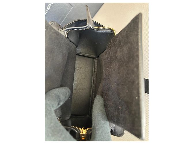 Borsa a tracolla Saint Laurent in pelle nera e scamosciato Nero - vista 7