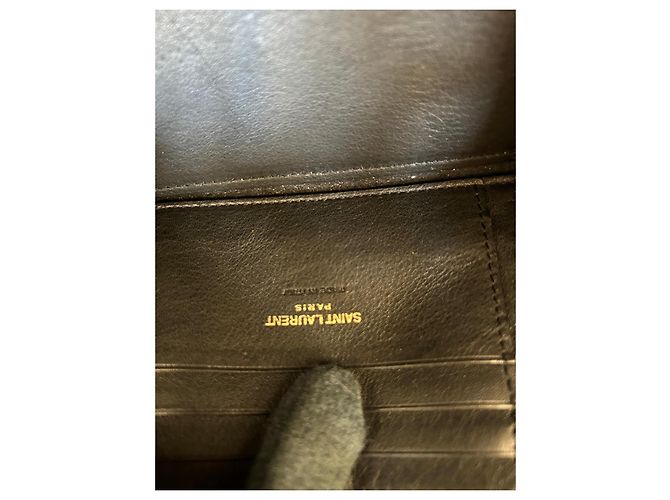 Borsa a tracolla Saint Laurent in pelle nera e scamosciato Nero - vista 8