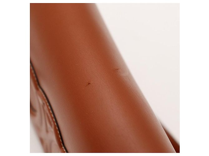 Céline Celine Triomphe Borsa a tracolla in pelle Tan Marrone - vista 10