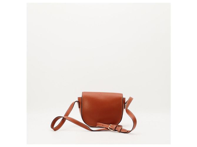 Céline Celine Triomphe Borsa a tracolla in pelle Tan Marrone - vista 3