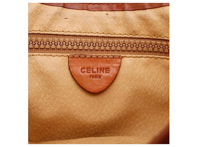 Céline Celine Borsa a tracolla Triomphe in tela e pelle Marrone Monogramma - vista 8