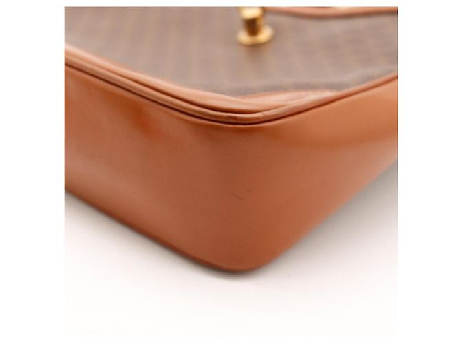 Céline Celine Borsa a tracolla Triomphe in tela e pelle Marrone Monogramma - vista 9