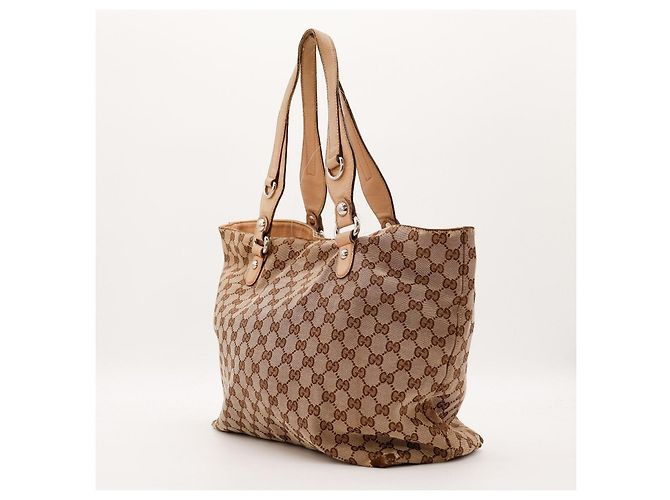 Gucci Borsa Tote in Tela Monogramma GG Marrone - vista 4