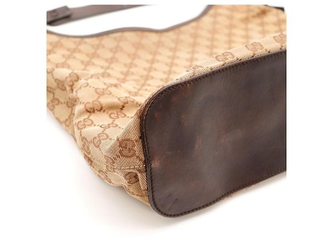 Gucci Borsa Hobo in Tela Monogramma GG Marrone - vista 8