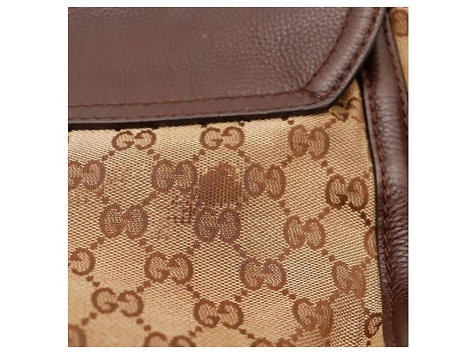 Gucci Borsa a tracolla in tela monogramma GG Marrone - vista 11