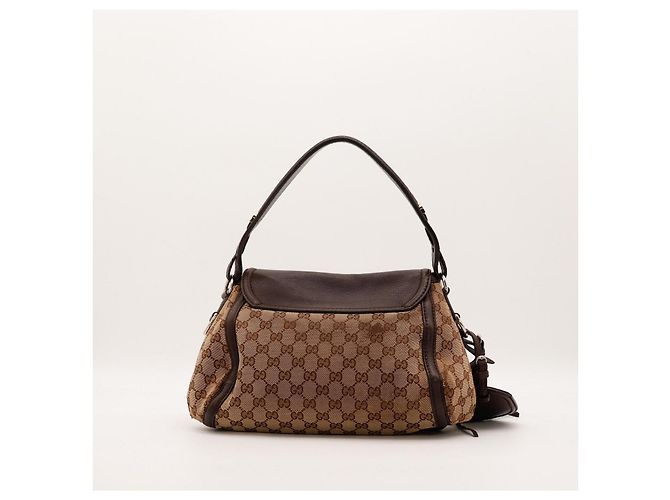 Gucci Borsa a tracolla in tela monogramma GG Marrone - vista 3