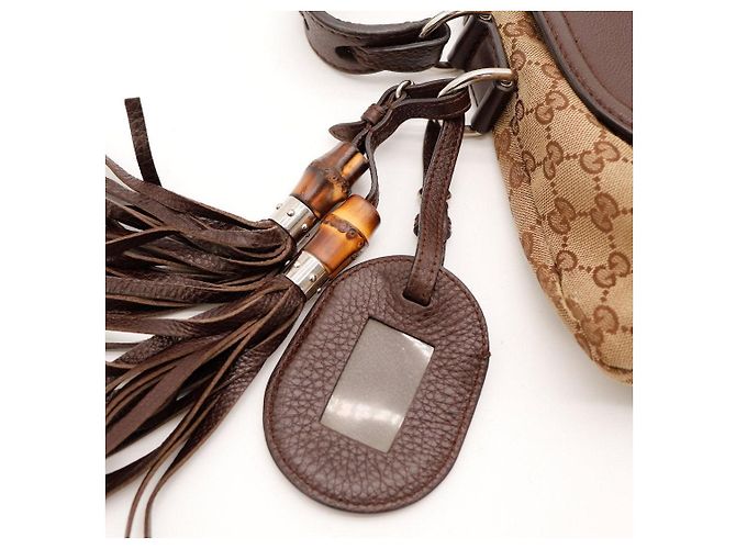 Gucci Borsa a tracolla in tela monogramma GG Marrone - vista 7