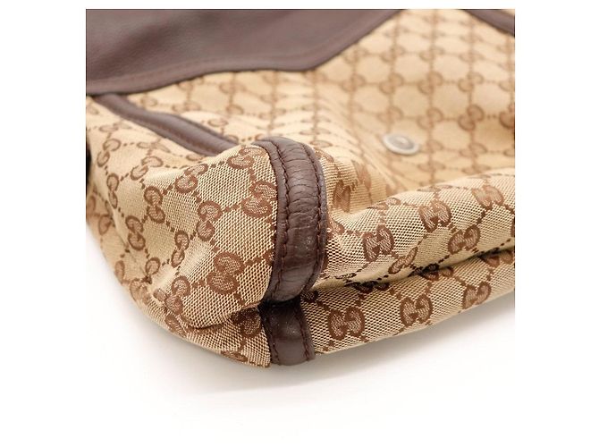 Gucci Borsa a tracolla in tela monogramma GG Marrone - vista 9