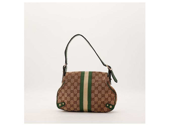 Gucci Borsa Hobo Abbey in tela Monogram Marrone Beige Verde - vista 3