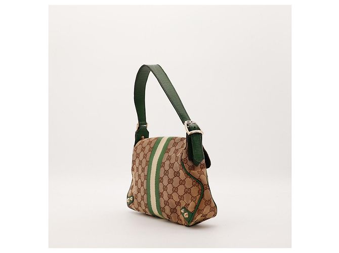 Gucci Borsa Hobo Abbey in tela Monogram Marrone Beige Verde - vista 4
