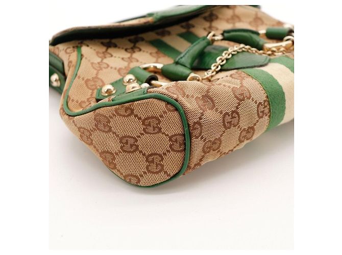 Gucci Borsa Hobo Abbey in tela Monogram Marrone Beige Verde - vista 7