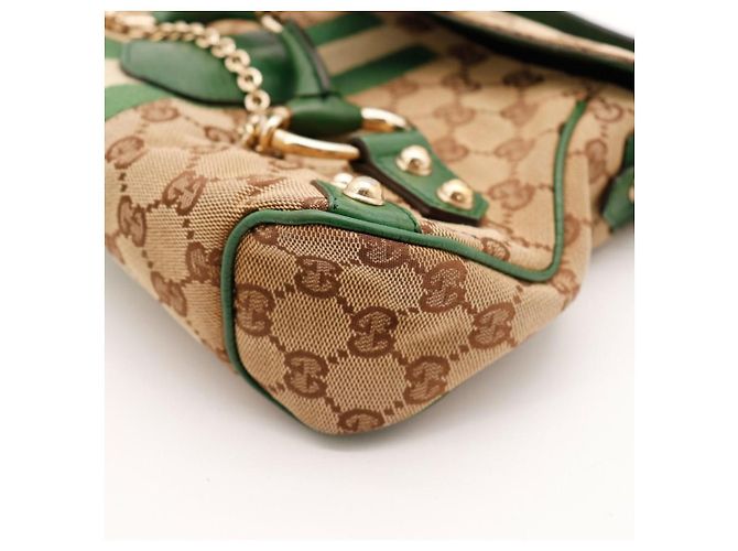 Gucci Borsa Hobo Abbey in tela Monogram Marrone Beige Verde - vista 8