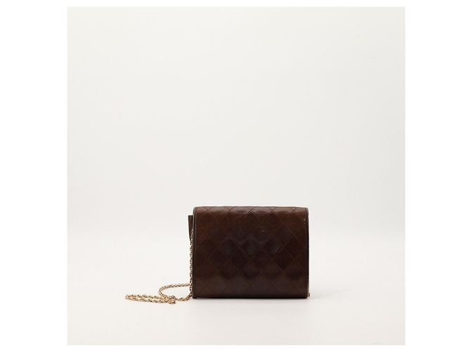 Chanel gesteppte Leder-Wallet on Chain Braun - Ansicht 3
