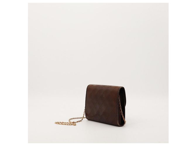 Chanel gesteppte Leder-Wallet on Chain Braun - Ansicht 4
