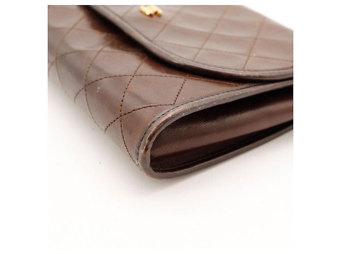 Chanel gesteppte Leder-Wallet on Chain Braun - Ansicht 9