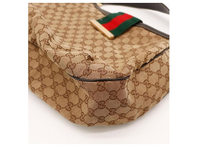 Gucci Borsa Hobo in tela monogram Marrone Rosso Verde Monogramma - vista 10