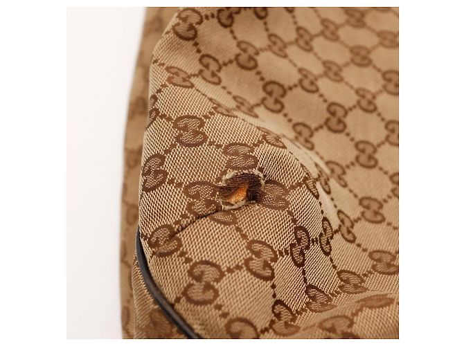 Gucci Borsa Hobo in tela monogram Marrone Rosso Verde Monogramma - vista 11