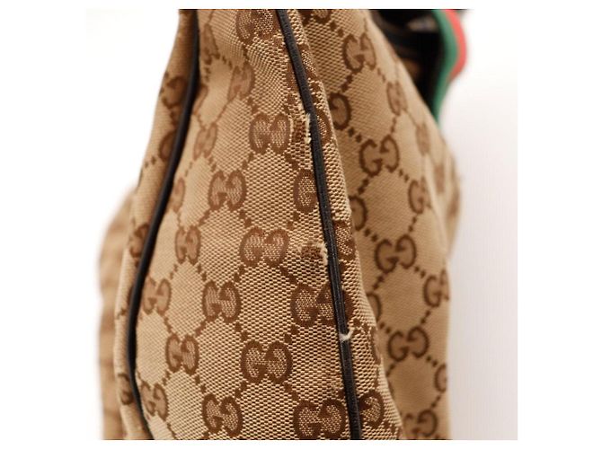 Gucci Borsa Hobo in tela monogram Marrone Rosso Verde Monogramma - vista 12