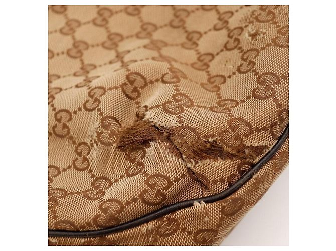 Gucci Borsa Hobo in tela monogram Marrone Rosso Verde Monogramma - vista 13