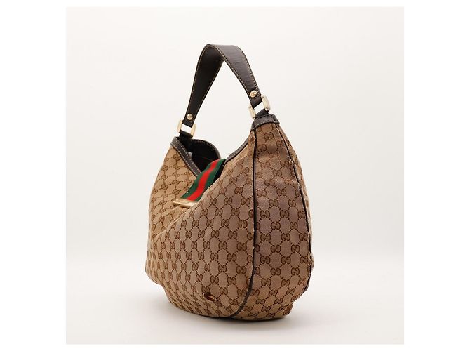 Gucci Borsa Hobo in tela monogram Marrone Rosso Verde Monogramma - vista 2