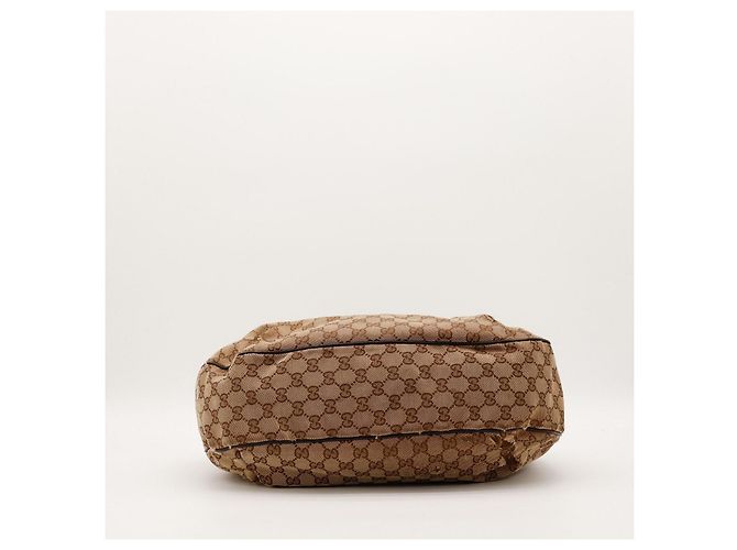 Gucci Borsa Hobo in tela monogram Marrone Rosso Verde Monogramma - vista 5