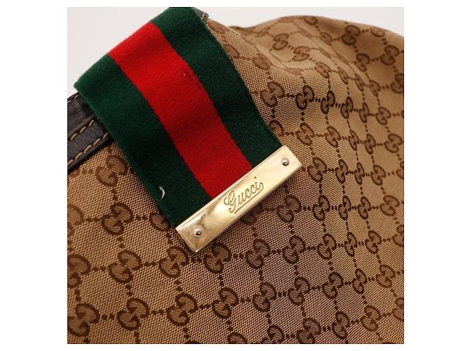 Gucci Borsa Hobo in tela monogram Marrone Rosso Verde Monogramma - vista 6