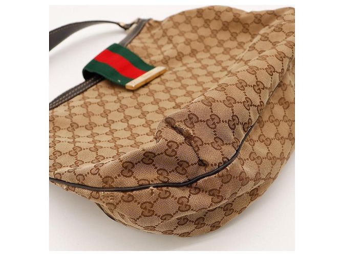 Gucci Borsa Hobo in tela monogram Marrone Rosso Verde Monogramma - vista 8