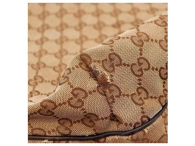Gucci Borsa Hobo in tela monogram Marrone Rosso Verde Monogramma - vista 9