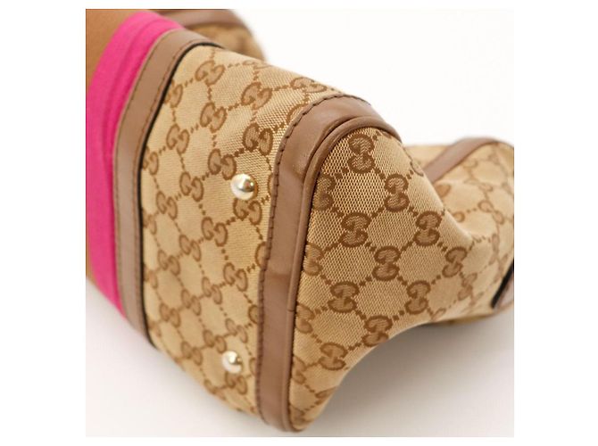 Gucci Borsa Boston Monogram GG Supreme Marrone Rosa - vista 10