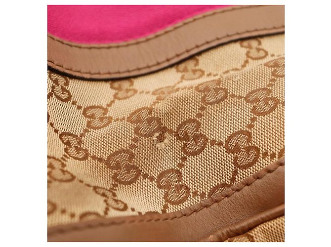 Gucci Borsa Boston Monogram GG Supreme Marrone Rosa - vista 11