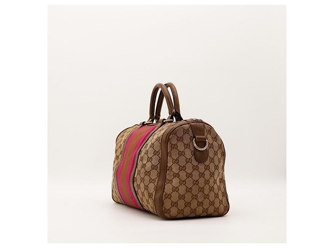 Gucci Borsa Boston Monogram GG Supreme Marrone Rosa - vista 2