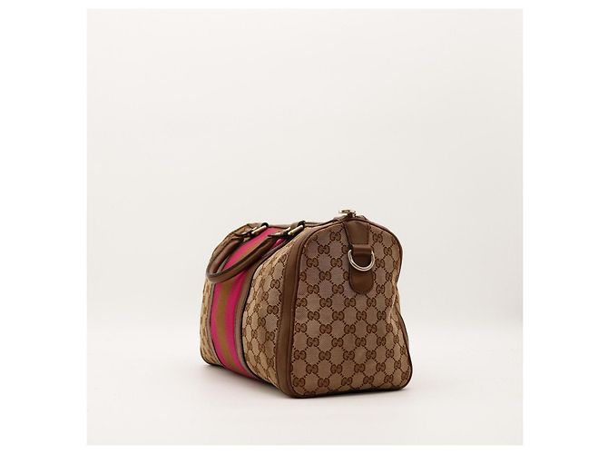 Gucci Borsa Boston Monogram GG Supreme Marrone Rosa - vista 4