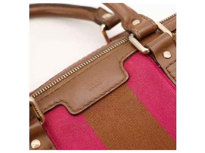 Gucci Borsa Boston Monogram GG Supreme Marrone Rosa - vista 6