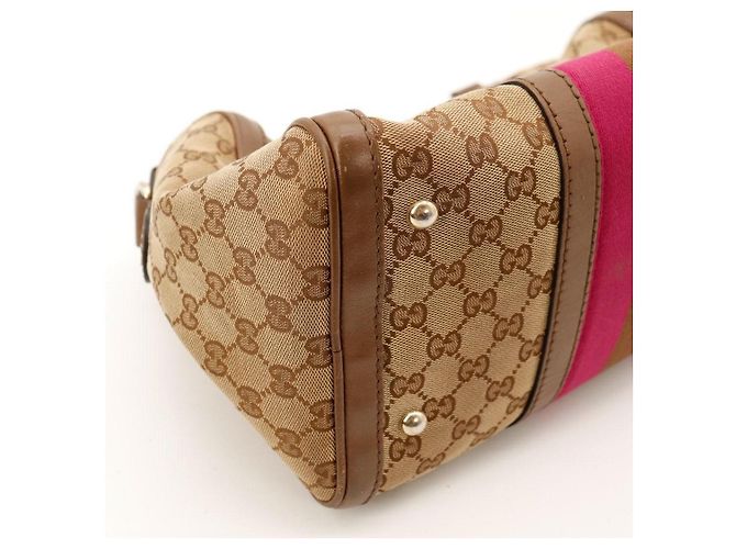 Gucci Borsa Boston Monogram GG Supreme Marrone Rosa - vista 9