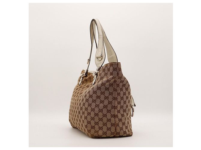 Gucci Borsa Tote in Tela Monogram GG Marrone Beige - vista 4